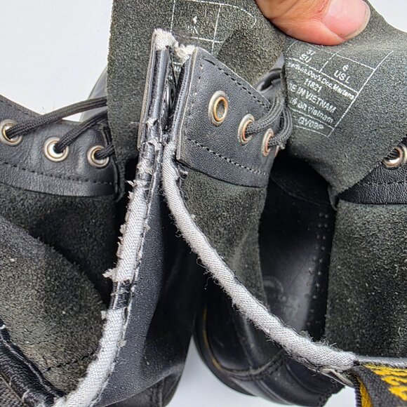 Dr. Martens Womens Size 6 Black Leather Combat Boots Casual Walking Outdoors - Picture 5 of 14